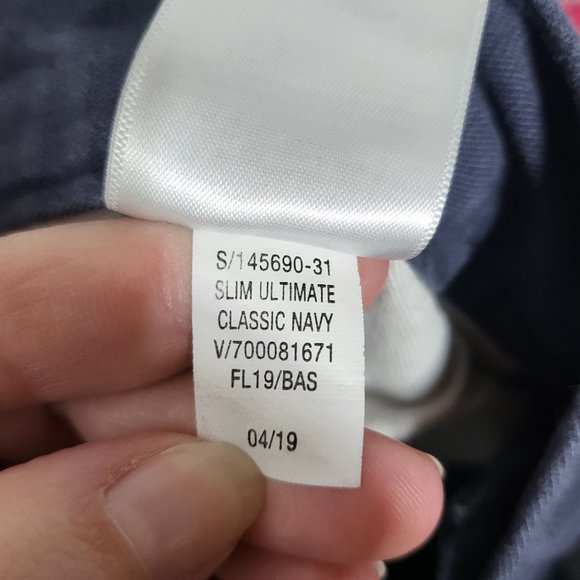 Old Navy Mens Navy Ultimate Slim Built-In Flex Pants Size 34/32 Career Office - Picture 6 of 9